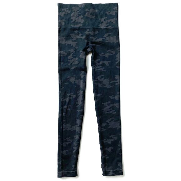 SPANX Look at Me Now Seamless Black Camo Leggings Shaping Smooth Stretchy - Picture 4 of 12